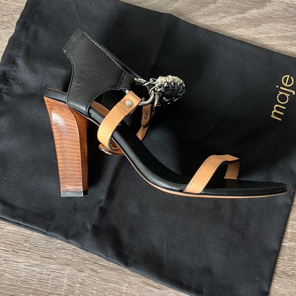 MAJE BIRDY BLACK HAUTE SANDALS SZ 8.5 - Picture 2 of 9